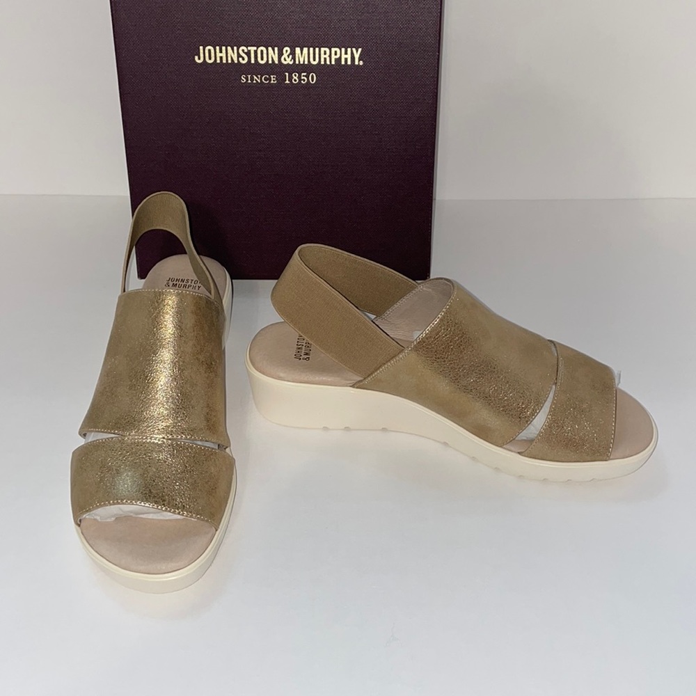 NEW Johnston & Murphy Cassandra wedge sandals size 9